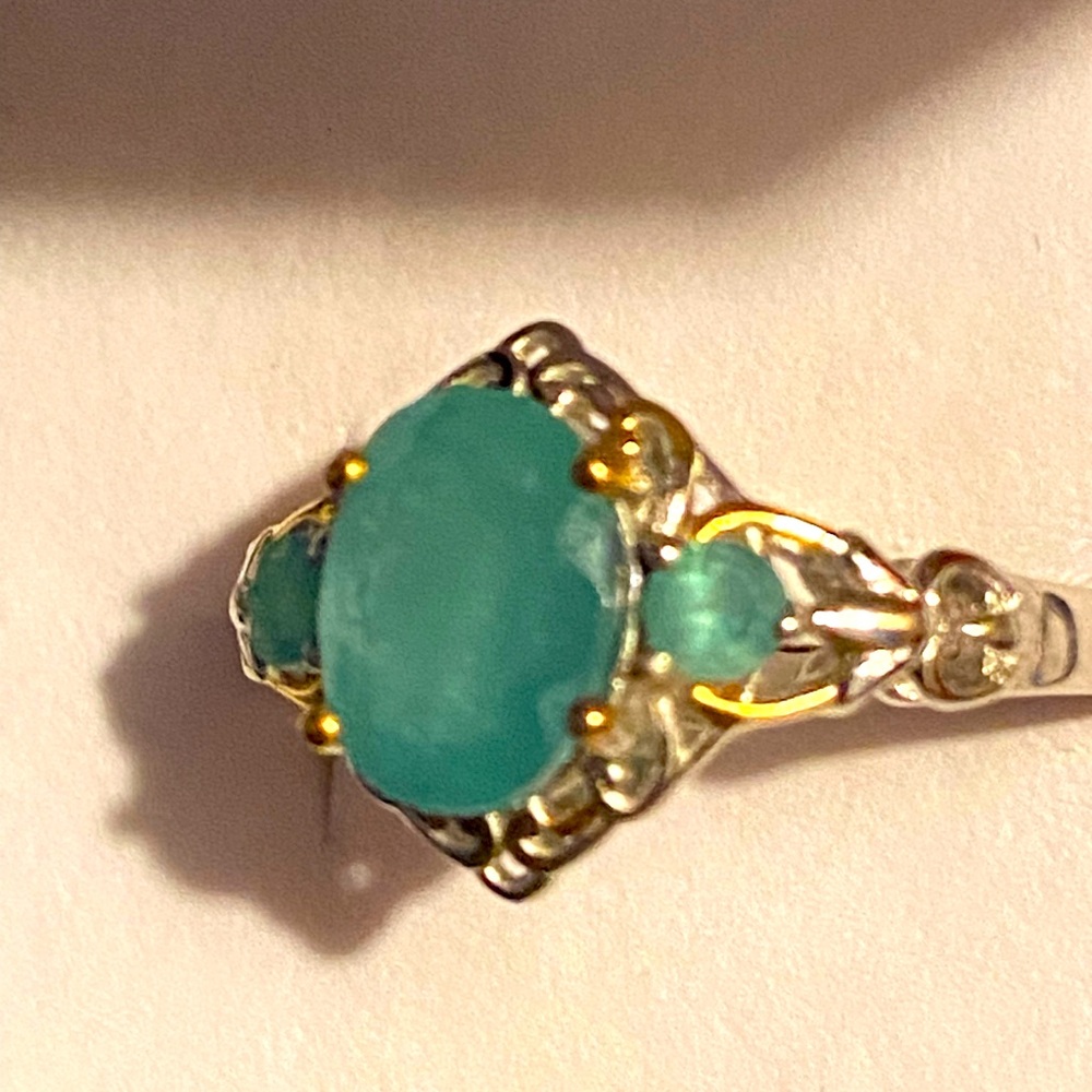 Grandidierite in Vermeil YG and Platinum over St-Silver Size 9- 2.15 ctw - Picture 3 of 6